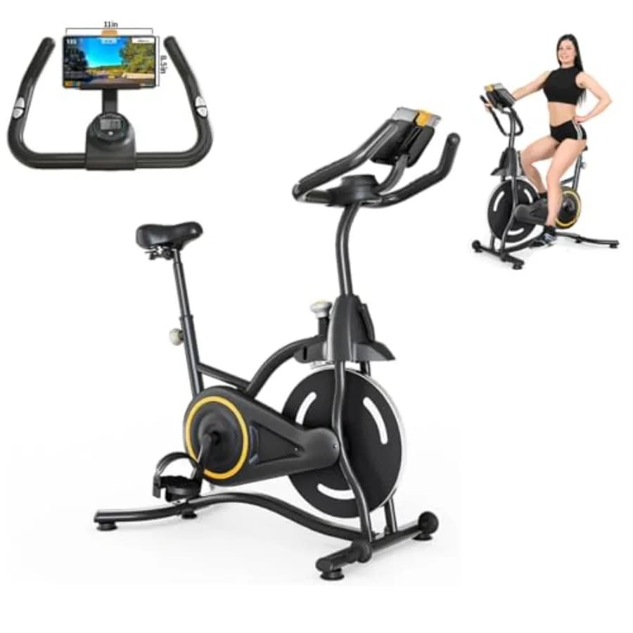 Cyclette da Interno Silenziosa con Trasmissione a Cinghia, Volano Pesante e Display Digitale per Allenamento Cardio a Casa e in Palestra