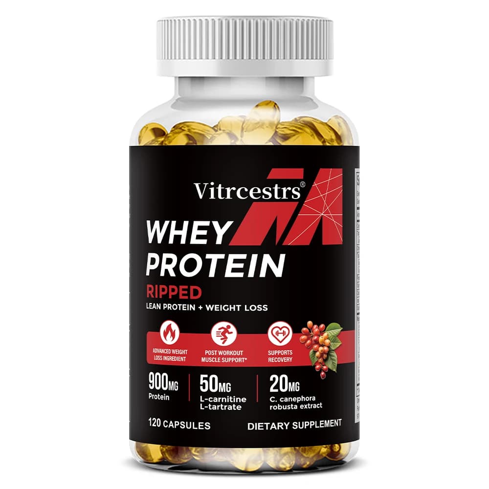 Whey Protein Capsules 900mg, Sleep, Brain, Nerve, Heart Immunity, Muscle Recovery & Post-Workout Support, Non-GMO, 120 Capsules