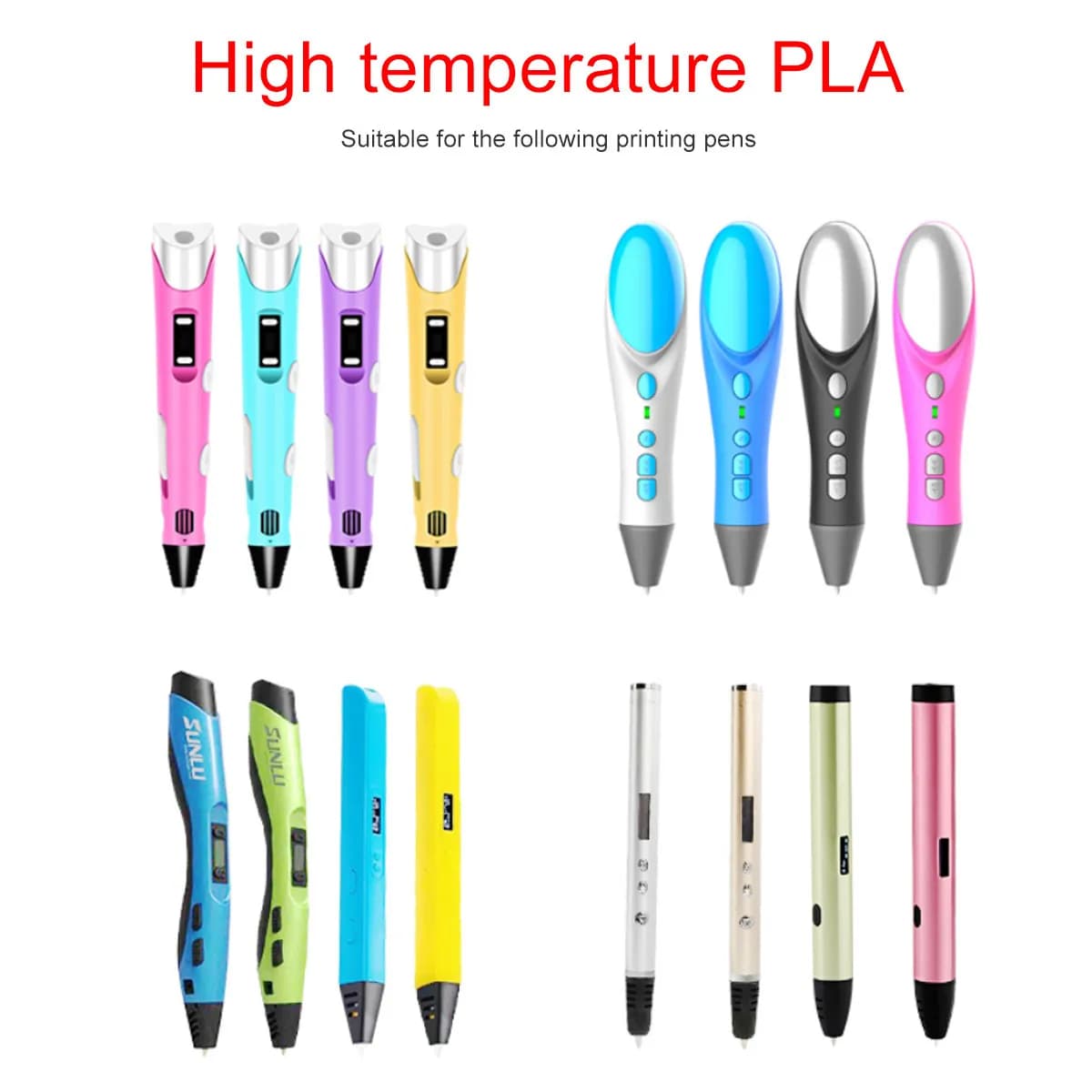3D Printer Filament PLA 1.75mm in 18 Colors, Biodegradable Material Suitable for 3D Pen, Filament for Creative Print Fai-da- ♪