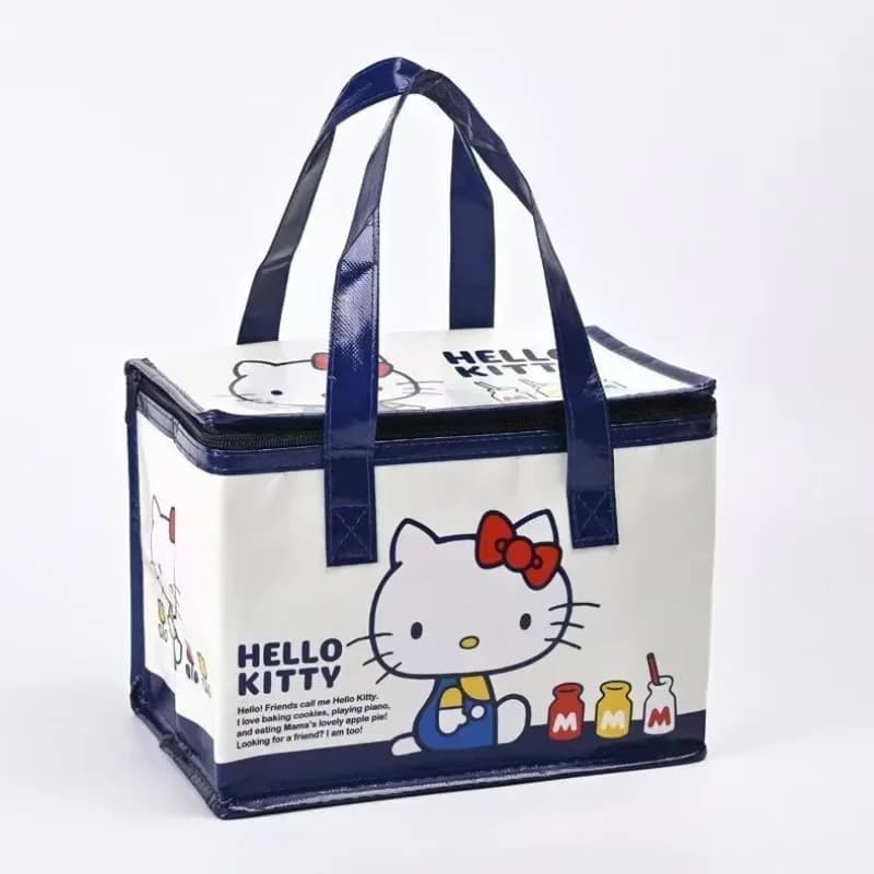 Hello Kitty Isolamento pieghevole Scatola da pranzo di grande capacità Borsa da ufficio Borsa Bento da viaggio portatile per picnic per studentesse