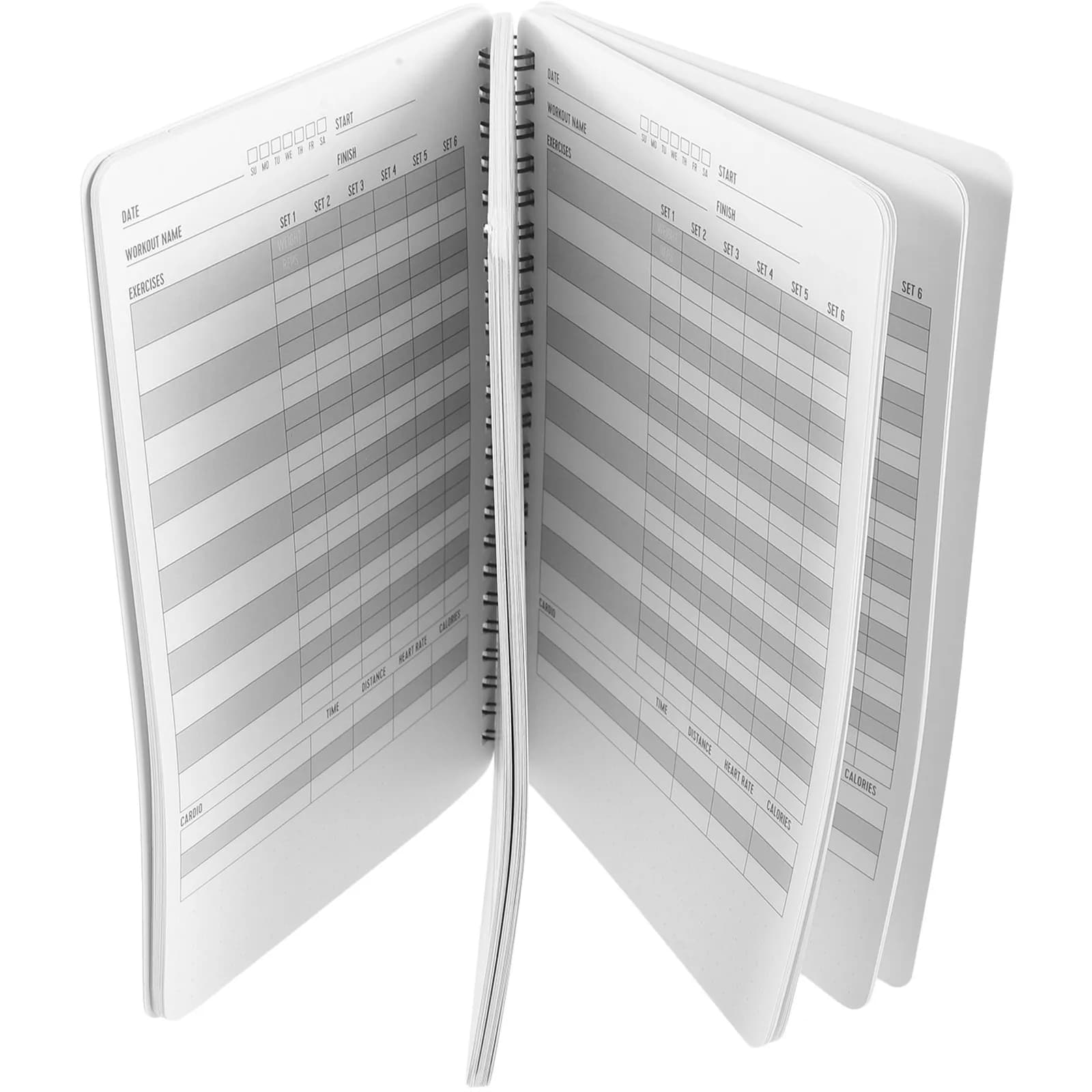 Fitness Planning Notebook Spiral Bound Workout Log Book for Gym Home Exercise Body Weight Fitness Planner Diary