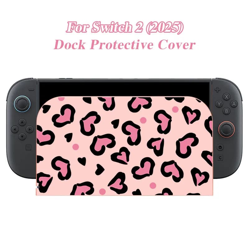 Cover Protettiva Frontale a Tema Leopardo alla Moda per Nintendo Switch 2, Piastra Decorativa Sostitutiva per Dock Station