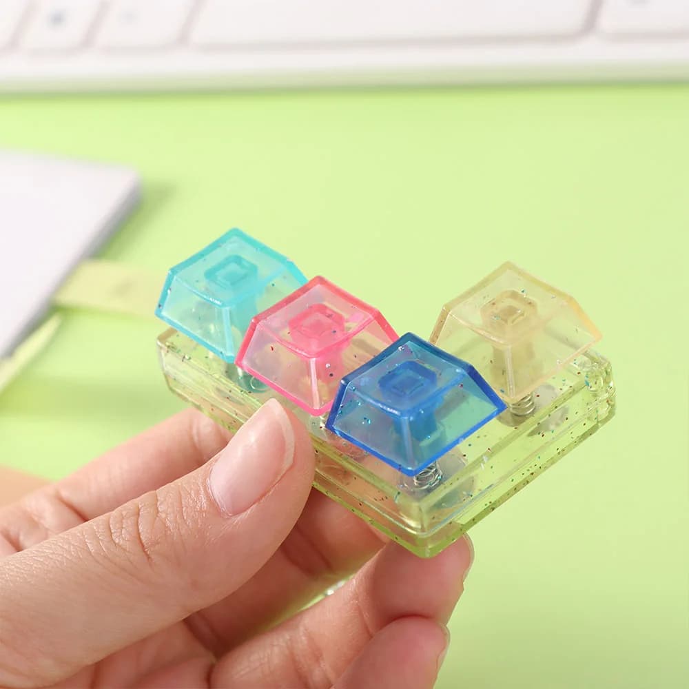 PVC Fingertip Button Keychain Mechanical Keyboard Colorful Light Button Keychain Fingertip Button Axle Tester