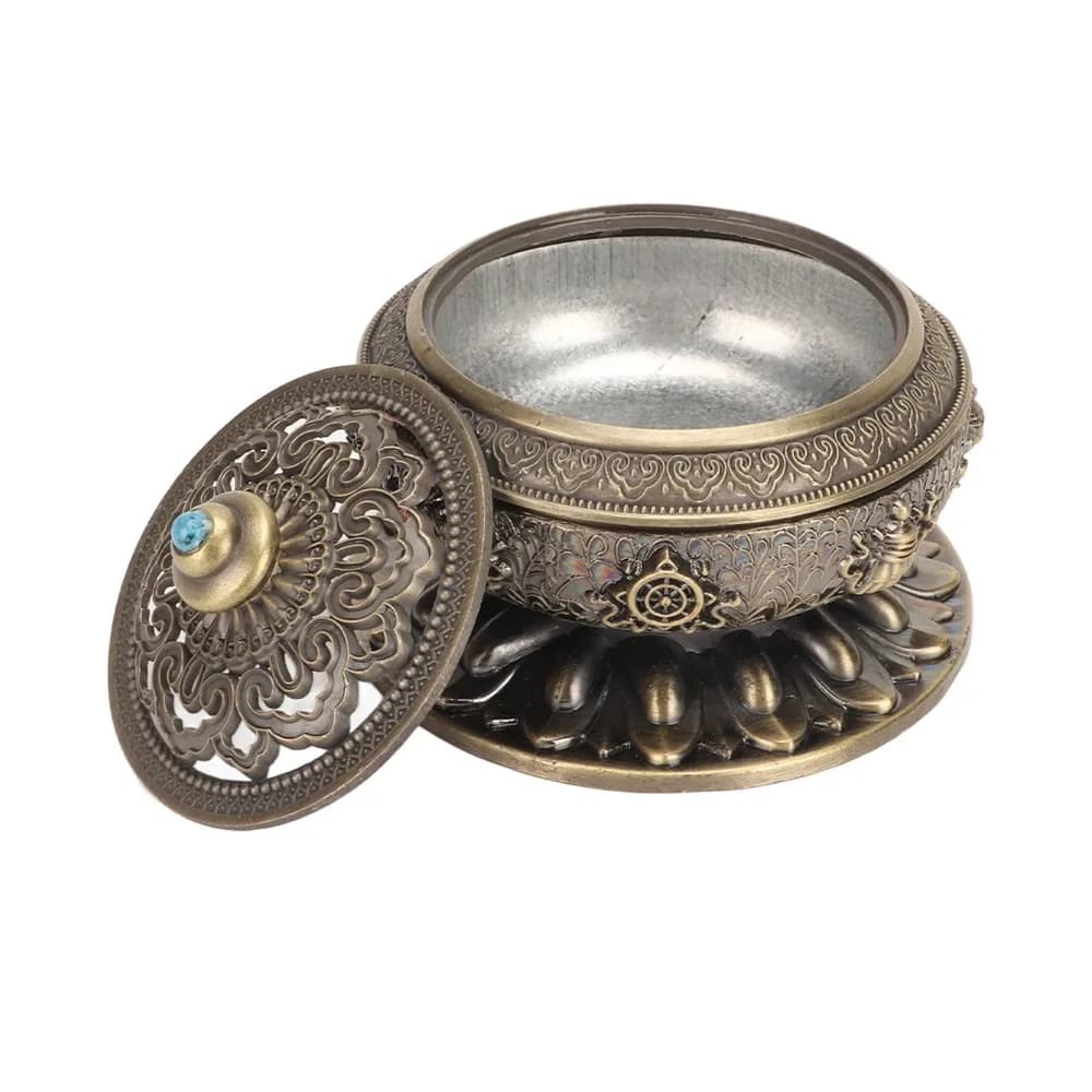 2pcs Bronze Incense Burner Holder Zinc Alloy Exquisite Craftsmanship Incense Sticks Holder Retro 10 cm Diameter