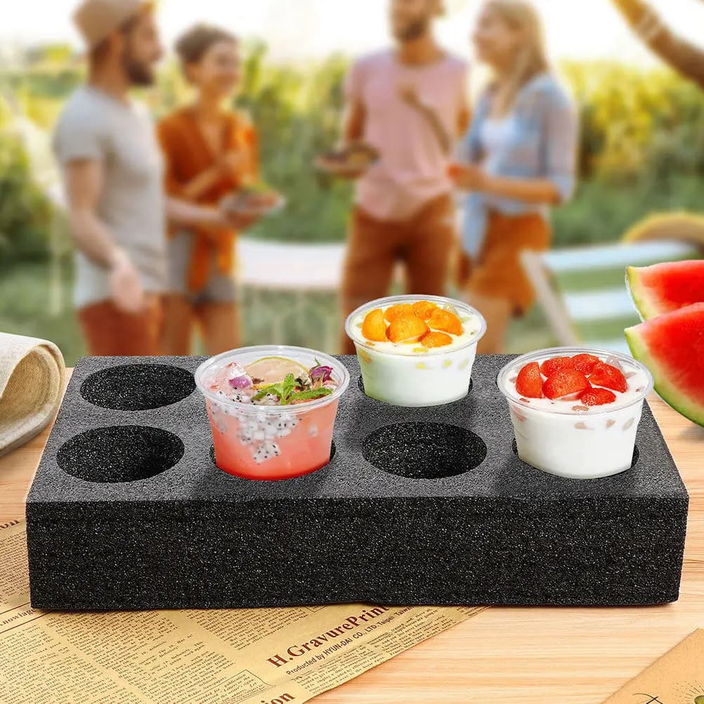 4Pcs 8-Hole Beverage Cup Tray Premium Foam Drink Carrier for Delivery Takeout Coffee Milk Tea Cold Drinks Outdoor Picnic Party