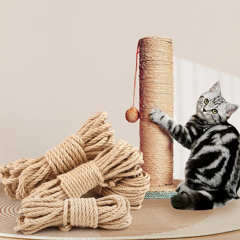 Corda in sisal naturale da 20 m per albero per gatti Tiragraffi fai-da-te Giocattolo Mobili resistenti all'usura Corde fatte a mano Tiragraffi per gatti Accessori