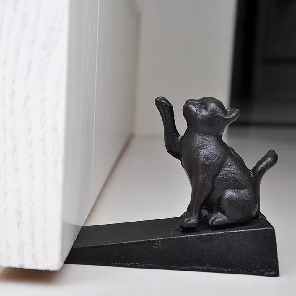 Fermaporta Decorativo a Forma di Animale, Costruzione in Ferro, Design Gatto Cartone Animato, Cuneo Antischiacciamento Sicuro per Porta, per Casa e Ufficio
