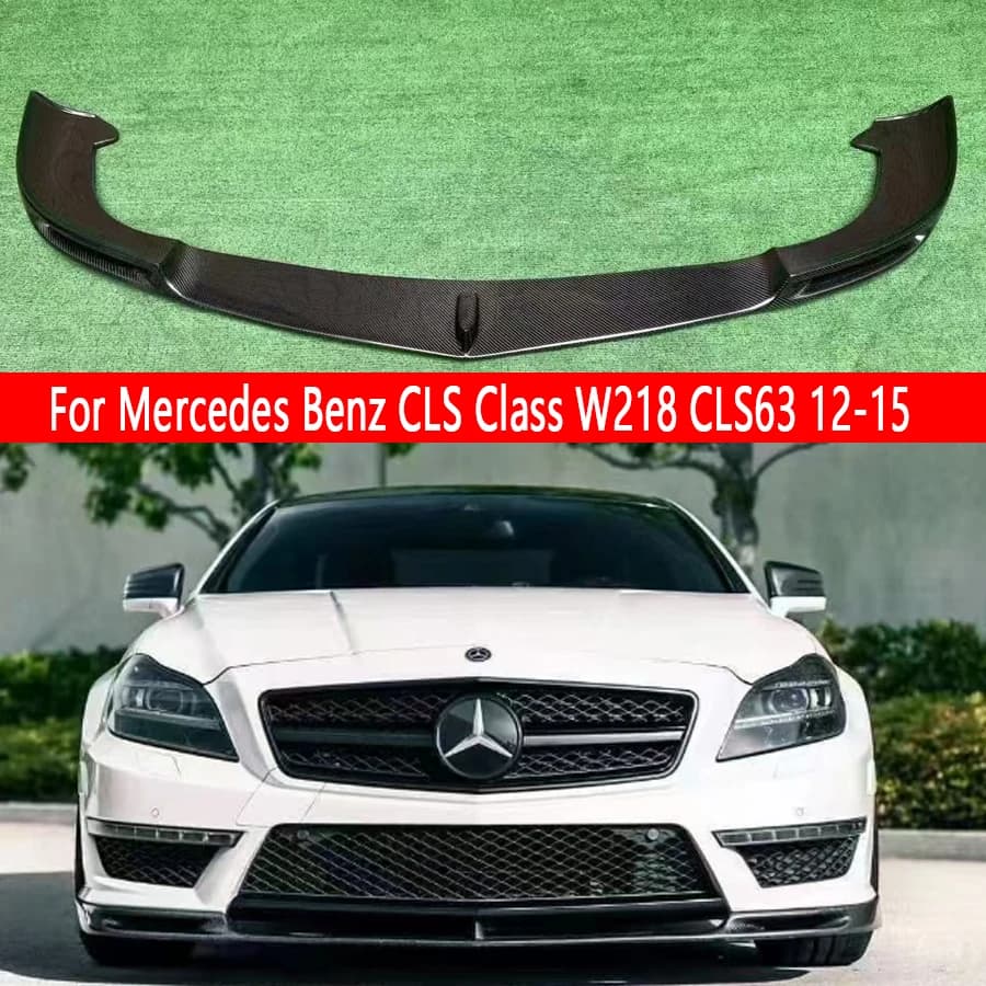 For Mercedes Benz CLS Class CLS63 W218 Carbon Fiber Car Front Bumper Lip Front lip Diffuser Front Chin Spoiler 12-15 Body Kit