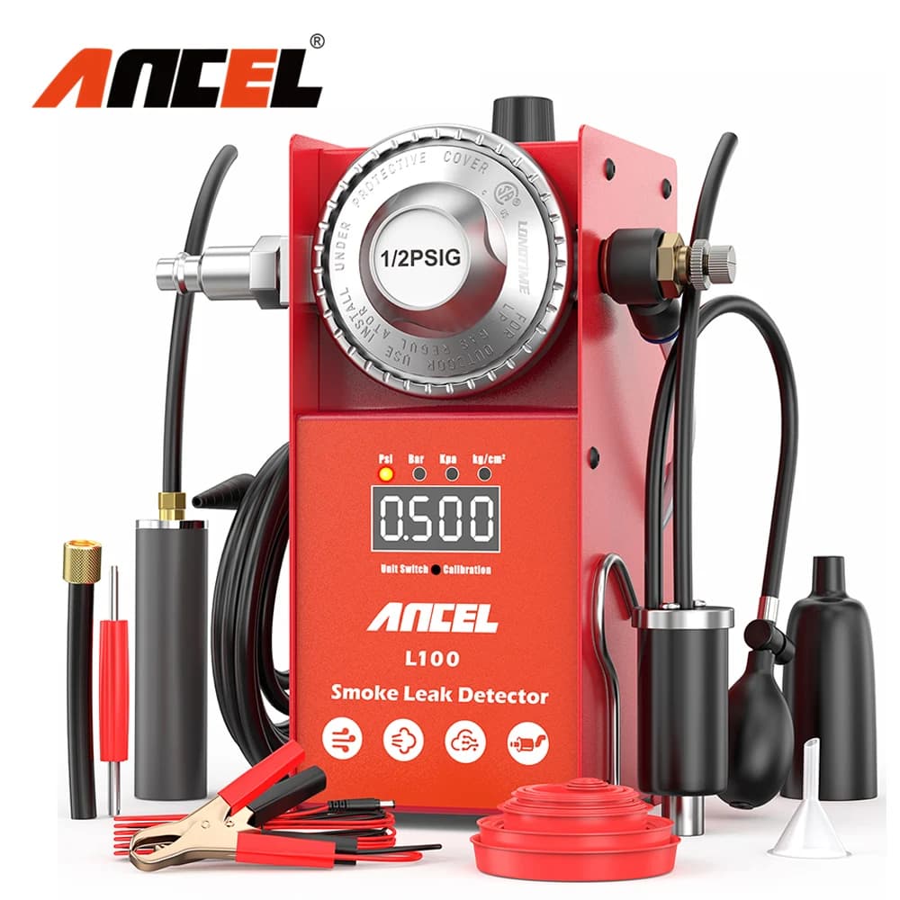 ANCEL L100 Automotive Smoke Machine Smoke Leak Detector 12V EVAP Vacuum Smoke with Digital Pressure Gauge Diagnostic Tools