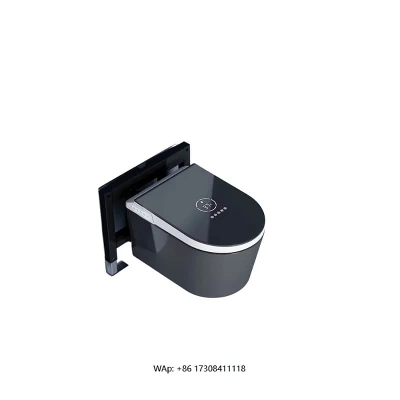 Intelligent Induction Toilet Mounted to Wall, with Integrated Disappearance Box, Intelligent Tank, Extension Shape, Remote Control