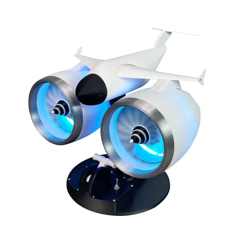 Ventilatore da tavolo plug-in diretto USB a doppia testa con modello di aeroplano creativo per l'arredamento della camera da letto
