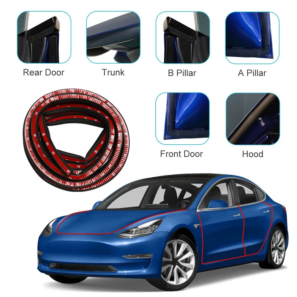 Per Tesla Model 3 Model Y Highland Kit di strisce di tenuta per porte Kit di riduzione del rumore del vento insonorizzato per accessori per auto modello Y 3 0 0 Re