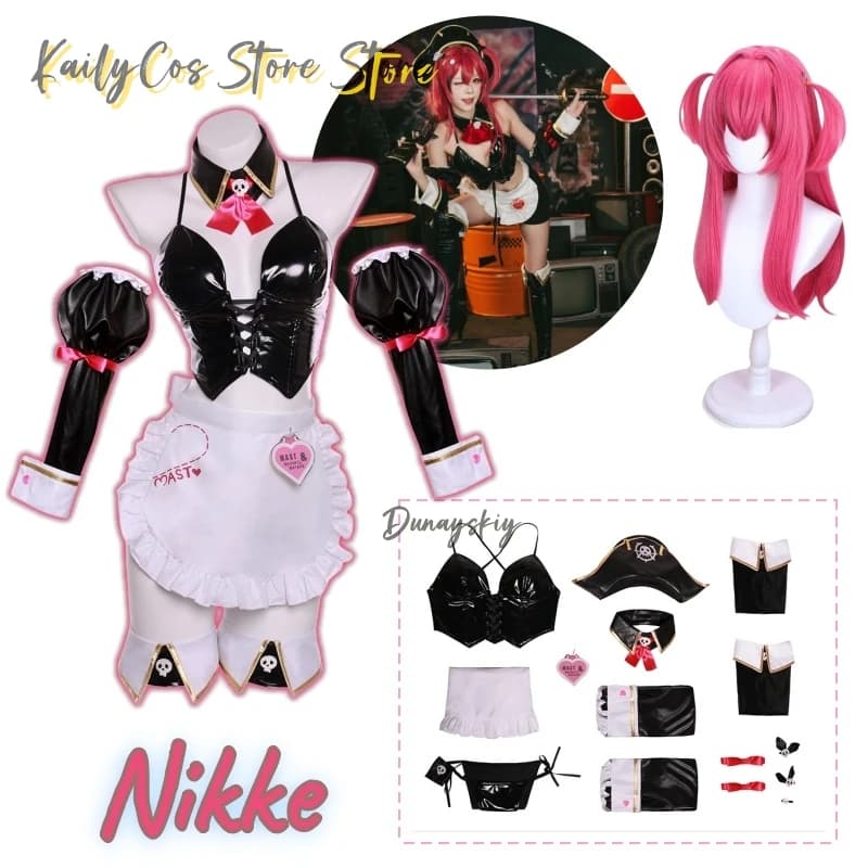 Game Anime Nikke: The Victory Goddess Mast Costume Cosplay Sexy Y2K Dress Hat Bikini Cameriera Wigs For Women Girls Cos Custom