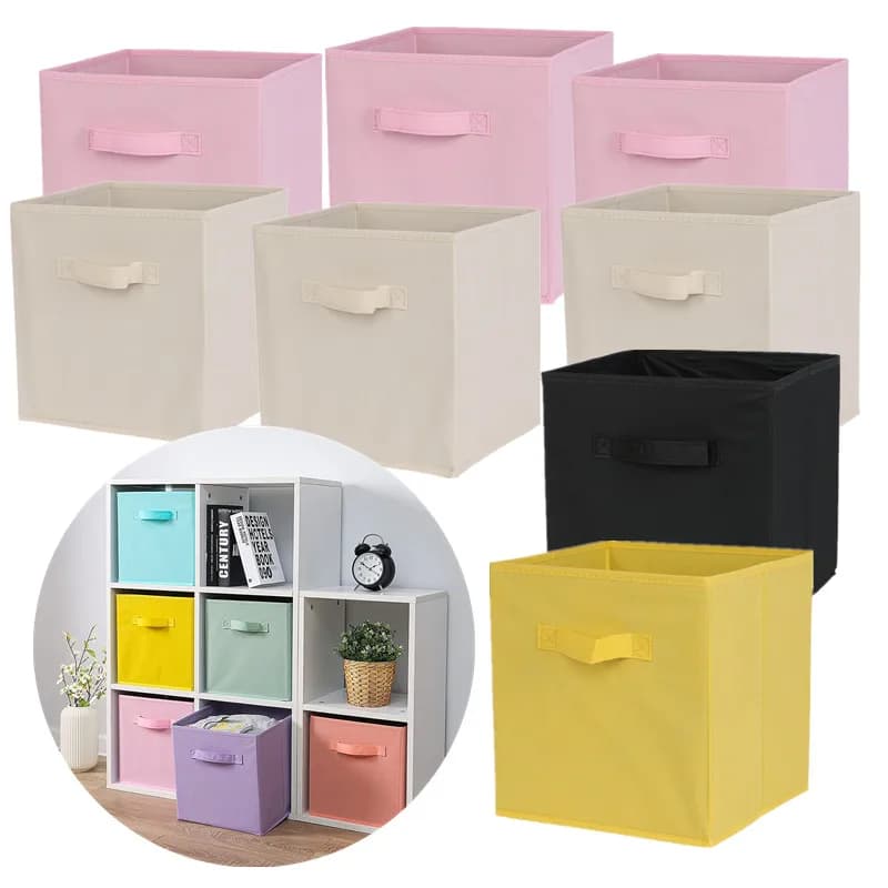 Contenitore portaoggetti pieghevole a cubo Scatola portaoggetti in tessuto non tessuto Forniture per la casa, Organizzazione del cassetto dell'armadio dell'organizzatore di stoccaggio dei giocattoli per bambini