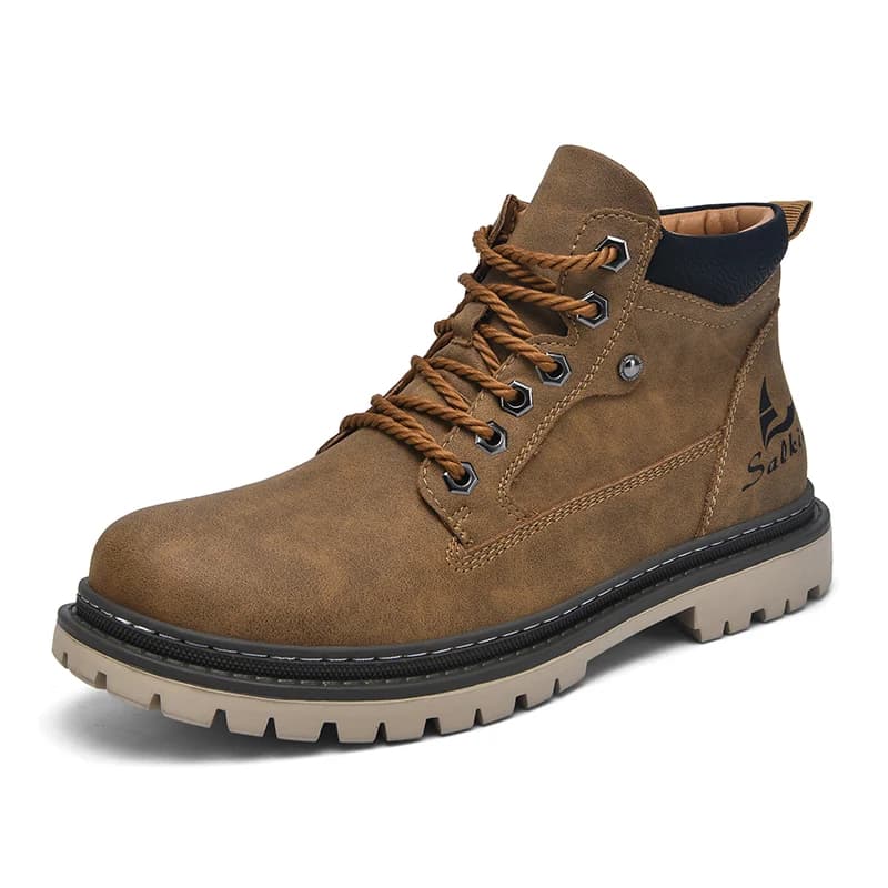 Stivali da uomo fatti a mano Scarpe invernali in pelle alla caviglia Autunno Stivali da trekking all'aperto Sneakers Hombres Botas Calzature alte antiscivolo