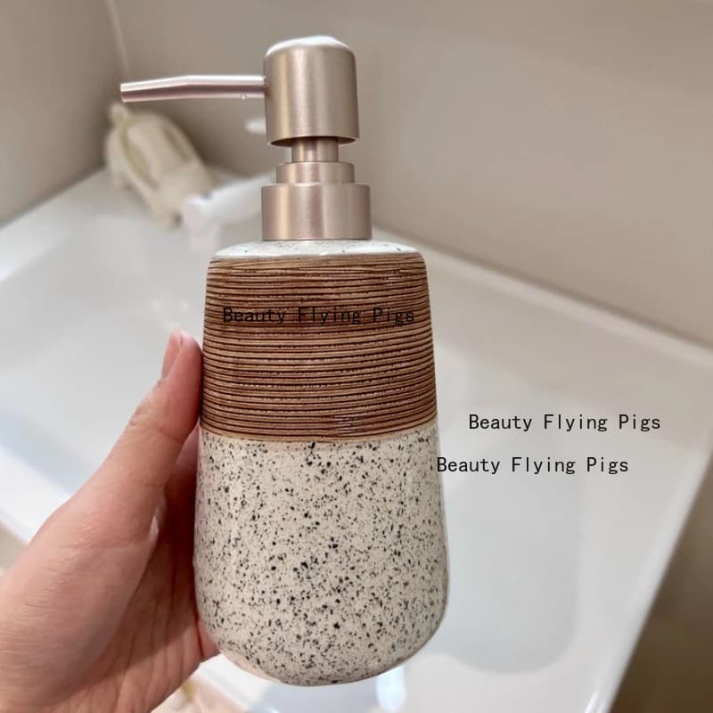 1pc bottiglia di erogazione di liquidi in ceramica bottiglia di gel doccia testa di pompa in plastica accessori per il bagno bottiglia di lozione dispenser di sapone