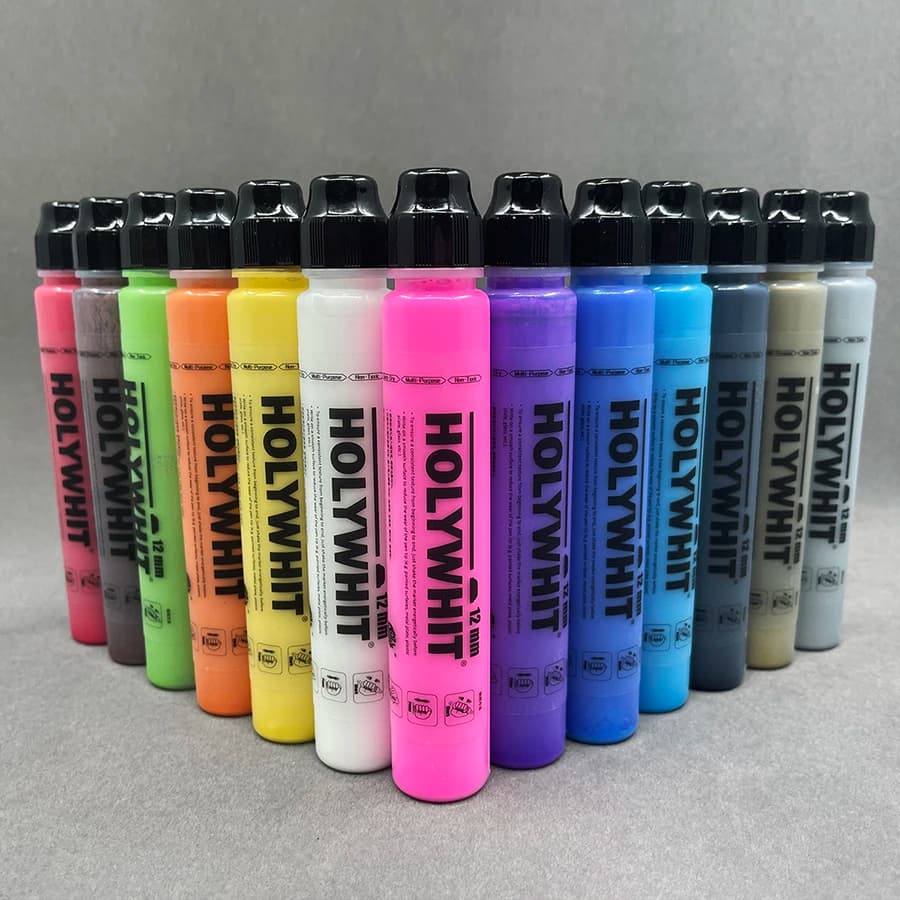 Penna per Graffiti da 50ml, Pennarello a Base d'Olio, Punta Rotonda, Evidenziatore Impermeabile, Penna per Pittura da 12mm, per Dipingere Pareti