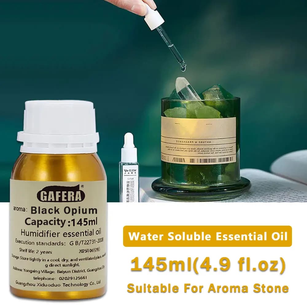 GAFERA 145ml (4.9 fl.oz) Olio Essenziale Black Opium/Miss Coco - Per Pietre Aromatiche, Umidificatori e Diffusori in Legno