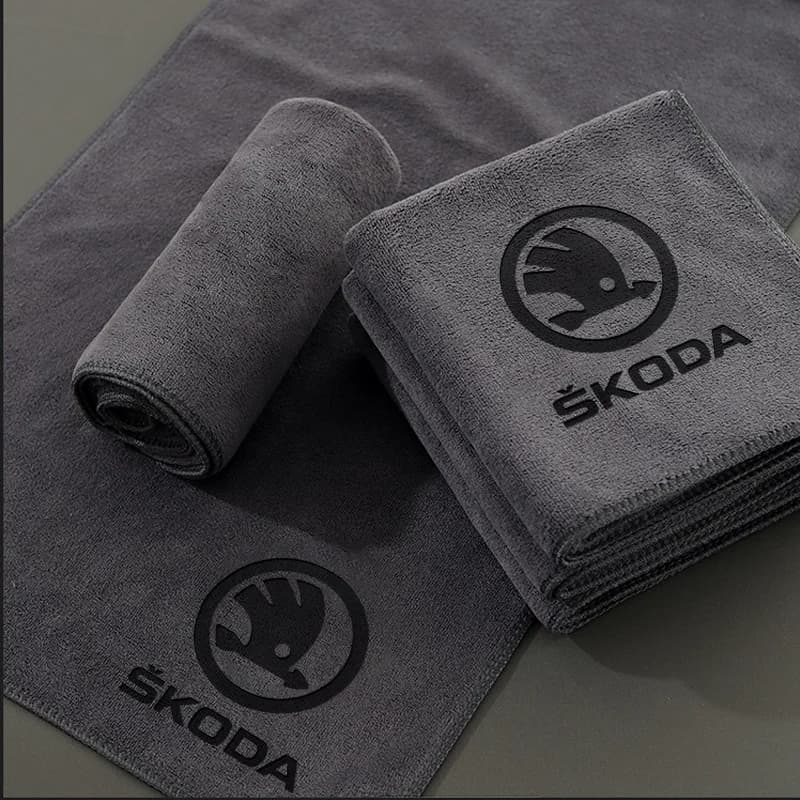 For Skoda Octavia Fabia Superb Yeti Enyaq New Coral Fleece Car Wash Towel Drying Cloth Cleaning Towels Car Interior Accessories