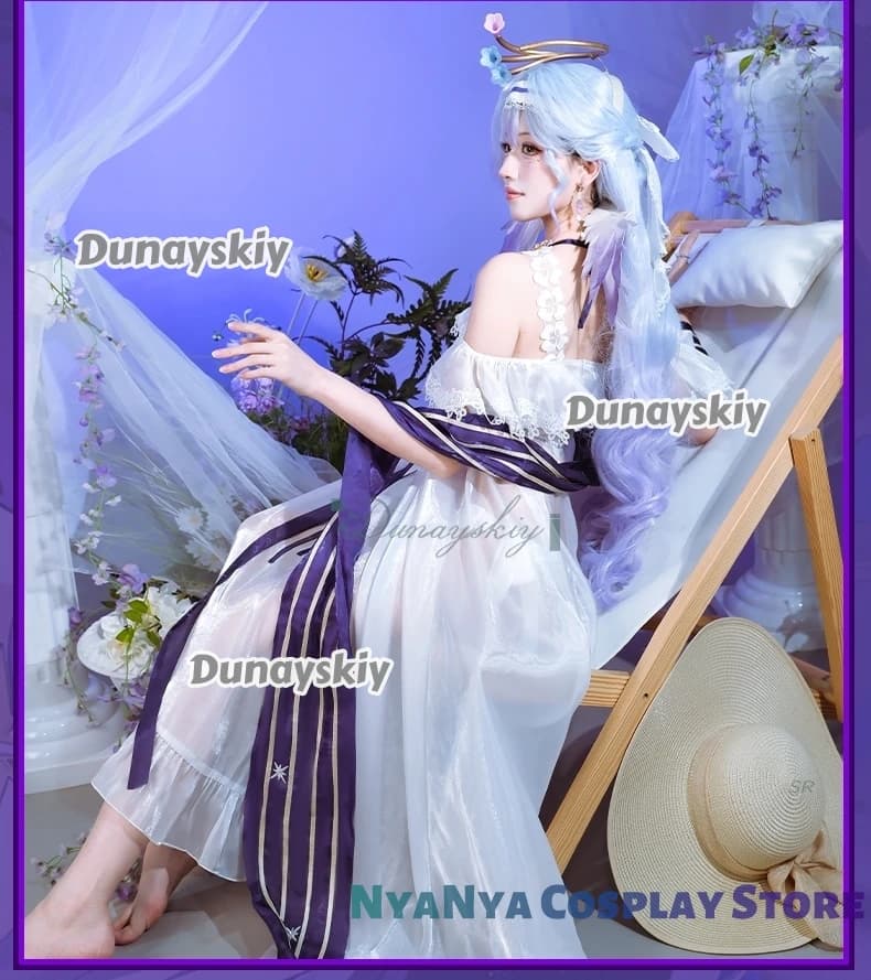 Summer Holiday Outfits For Halloween Party Fanart Robin Swimsuit Cosplay disfraz Game Honkai Star Rail Robin White Women Dress