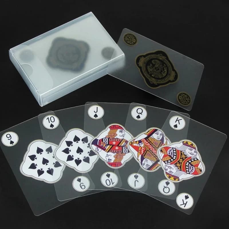Carte da Gioco in PVC Trasparente Satinato, Carte in Plastica Uniche per Campeggio, Viaggi, Feste, Giochi da Tavolo e Intrattenimento