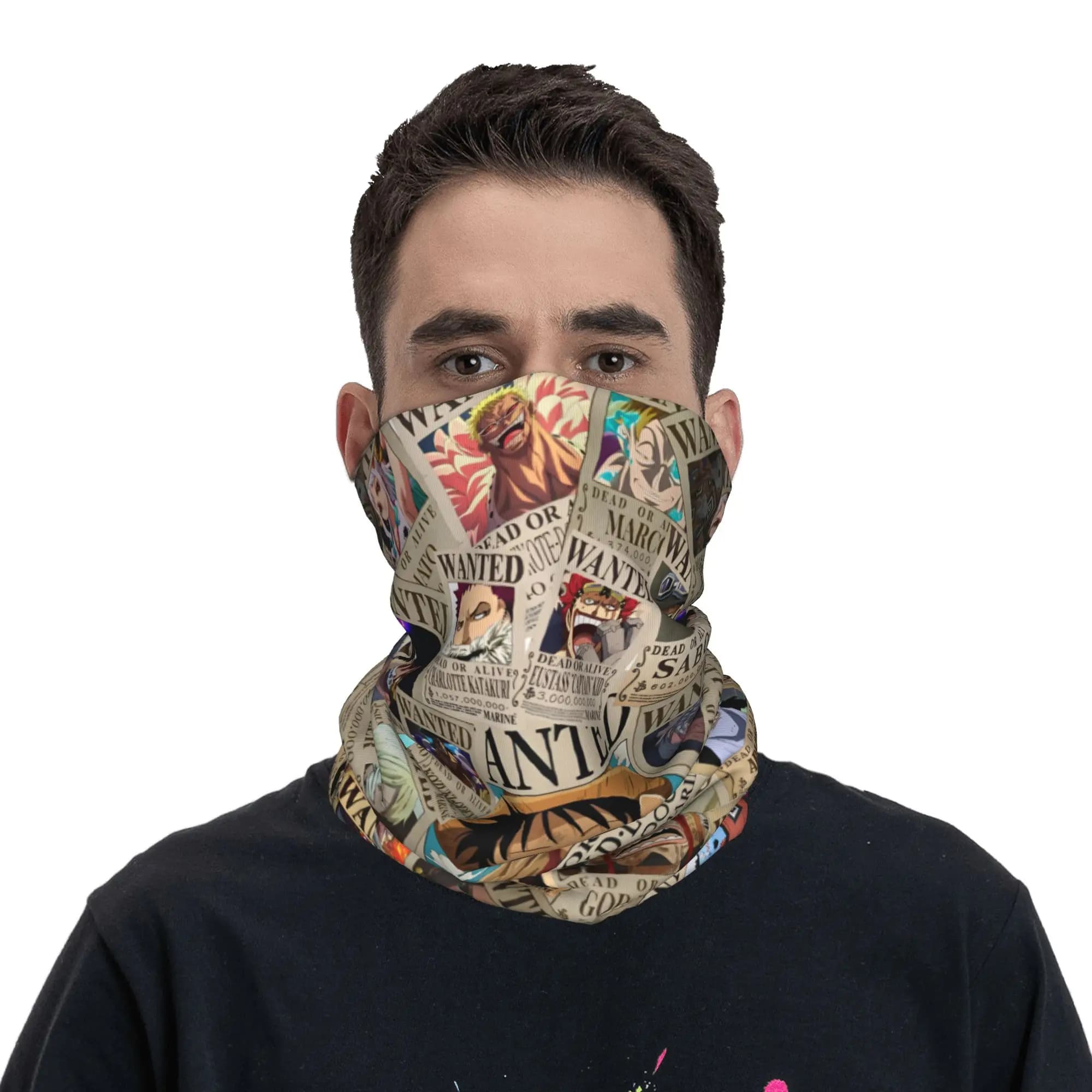 Bandana Tubolare One Piece di Luffy, Protezione UV, Sciarpa Copriviso, per Uomo e Donna, Stile Cartone Animato e Fumetto, Balaclava