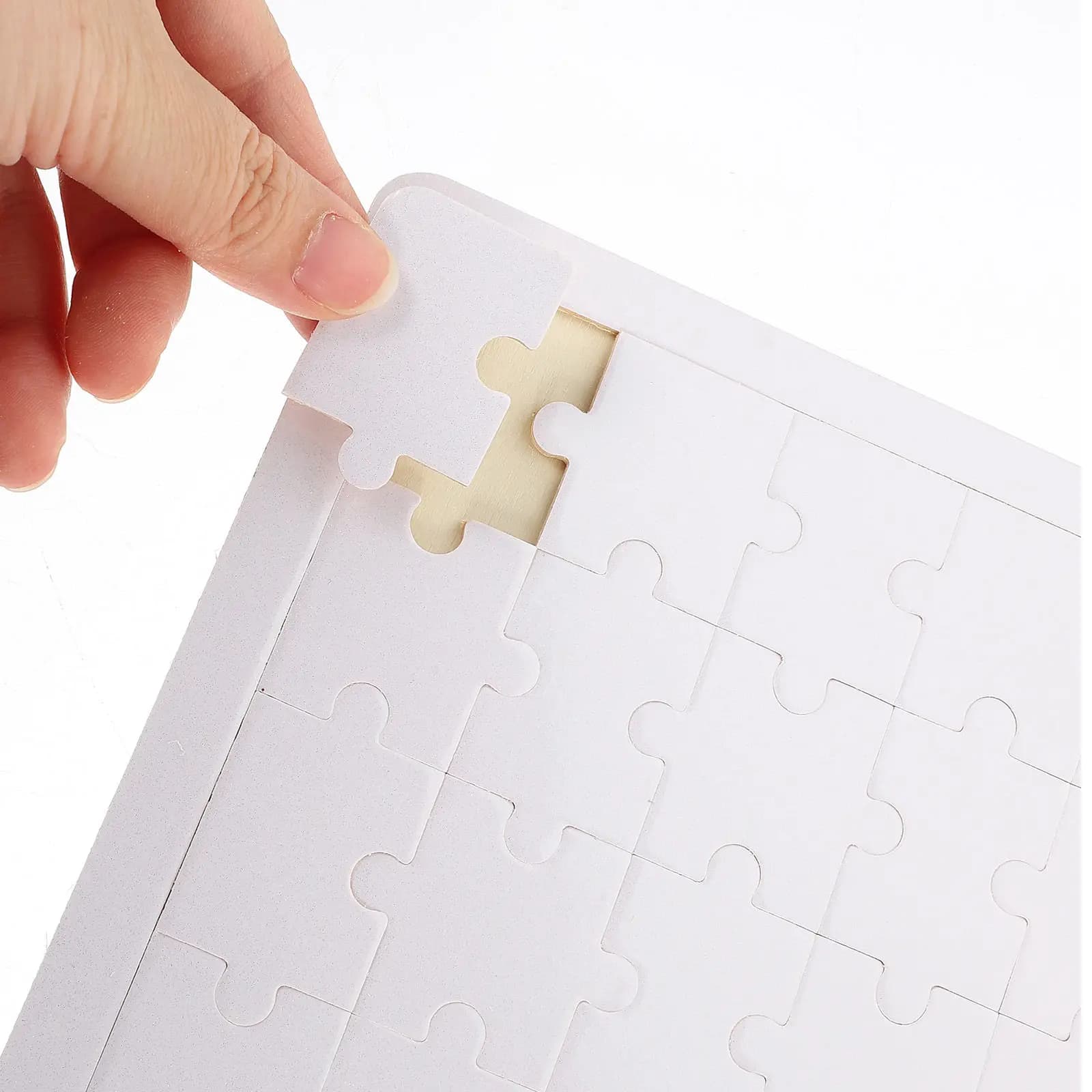 Puzzle Rettangolare in Legno Fai-da-Te per Trasferimento Termico, Pezzo Vuoto per Sublimazione