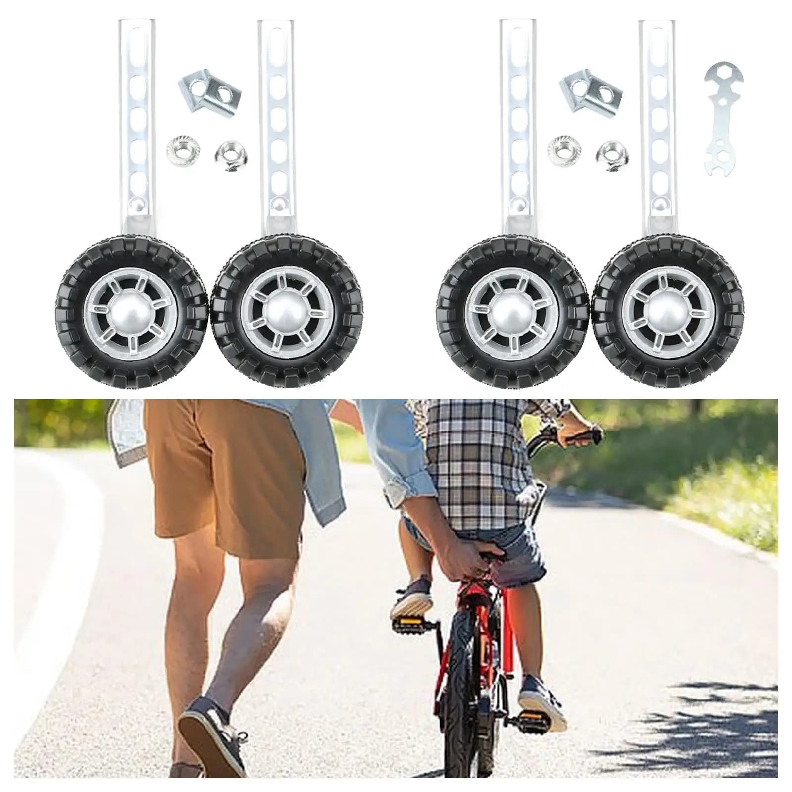 Ruote da allenamento per bici per bambini Ruote da 11 cm di diametro 12 14 16 18 Biciclette per bambini da 20 pollici Ruote posteriori resistenti Ruote ausiliarie