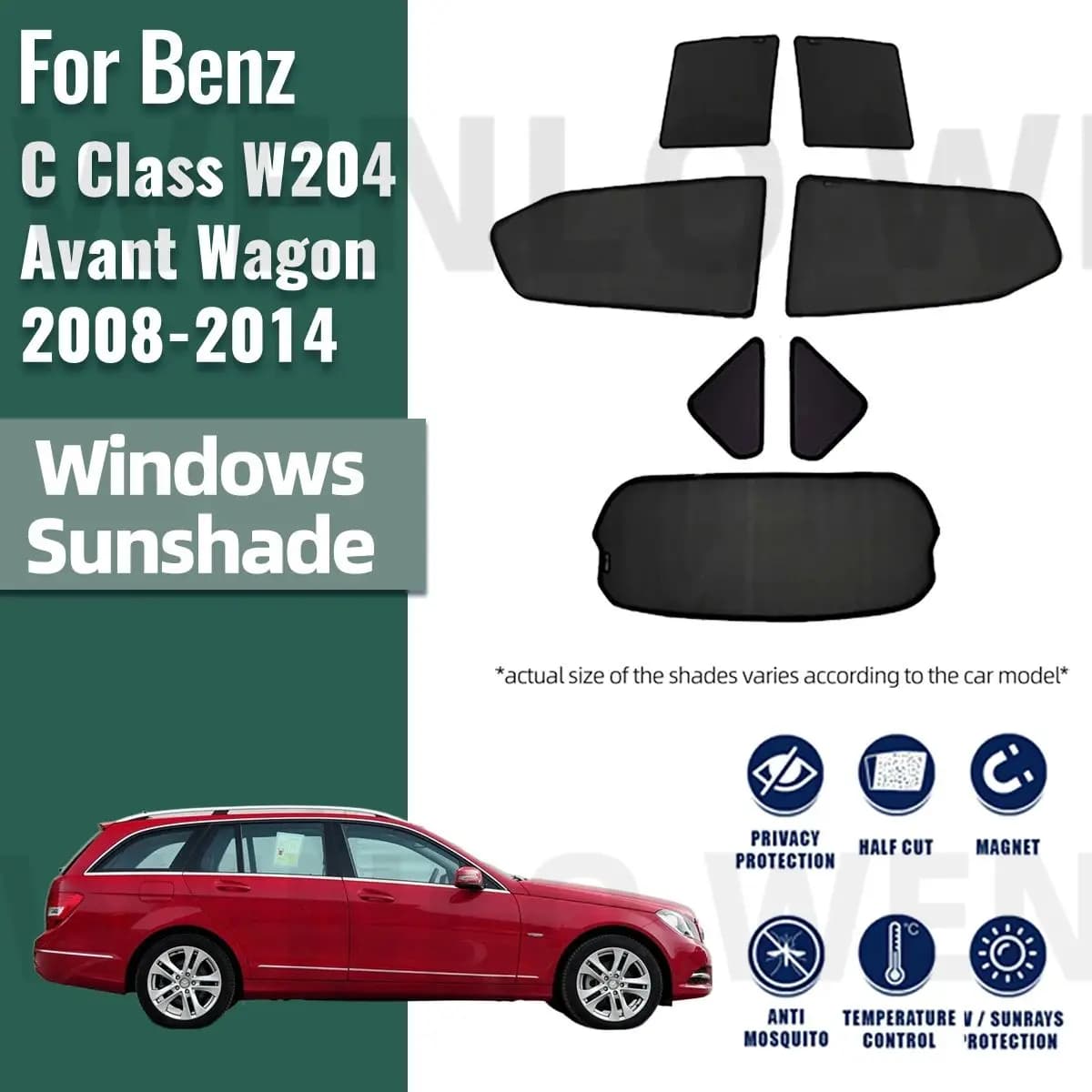 Per Mercedes Benz Classe C W204 S204 Avant Wagon 2008-2013 2014 Auto Parasole Parabrezza Anteriore Tenda Lunotto Laterale Posteriore Parasole