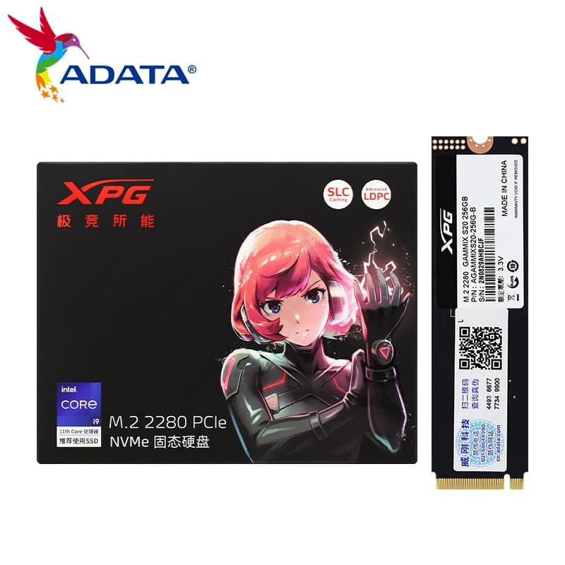 100% originale ADATA XPG GAMMIX S20 256GB 512GB 1TB NVMe M2 PCle Gen3x4 Unità a stato solido M.2 2280 SSD Disco di archiviazione interno