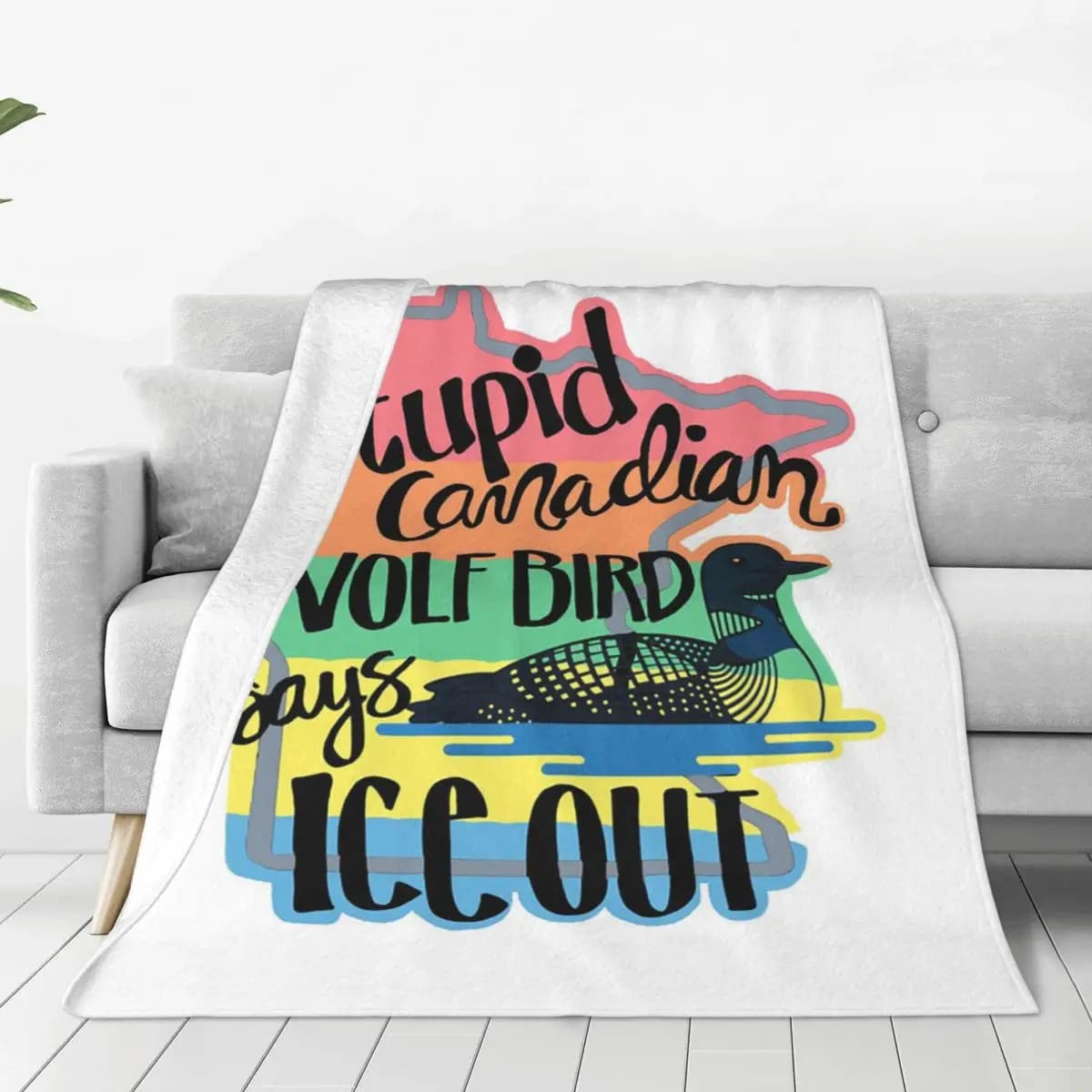 Heated Rivalry Stupid Canadian Wolf Bird Blankets Soft Warm Flannel Throw Bedding for Bed Living room Picnic Travel Home Sofa