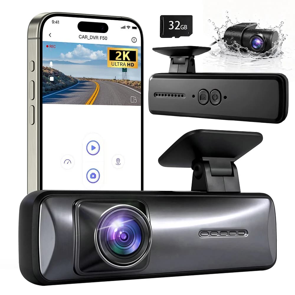 Dual Dash Cam Front and Rear,2K 1440P/FHD Dash Camera for Cars,24H Parking Mode,Night Vision,G-Sensor,WDR,APP Control,5G WiFi