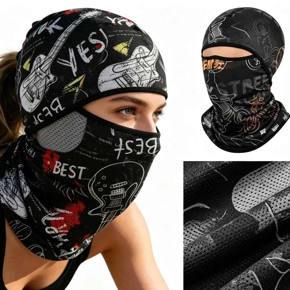 Motorcycle Balaclava Windproof Dustproof Full Face Mask Breathable Lightweight Biker Helmet Liner for Outdoor Riding Sports