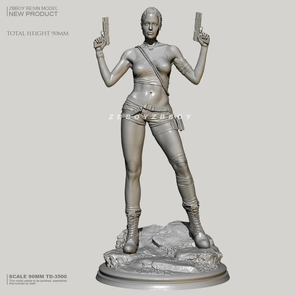 Kit modello in resina da 90 mm figura bellezza incolore e autoassemblata TD-3500