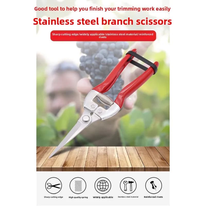 Stainless Steel Grafting Pruning Shears Garden Bypass Scissors for Fruit Tree Trimming with Safety Lock
