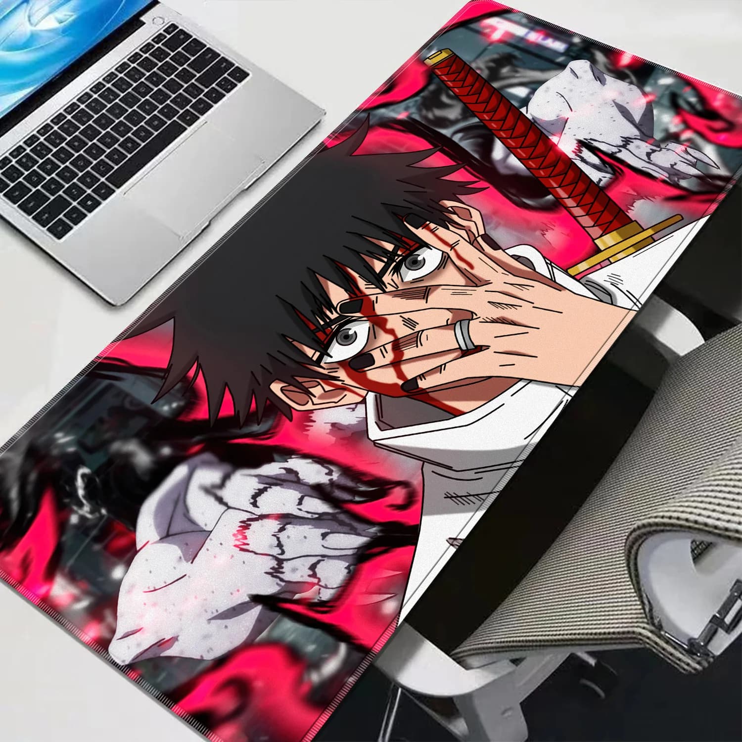 Tappetini per Mouse Anime Viola J-Jujutsu Kaisen Yuta Okkotsu, Tappetino XXL per Tastiera Gaming, Mousepad per Laptop, Tappetino Esteso per Scrivania PC Gamer