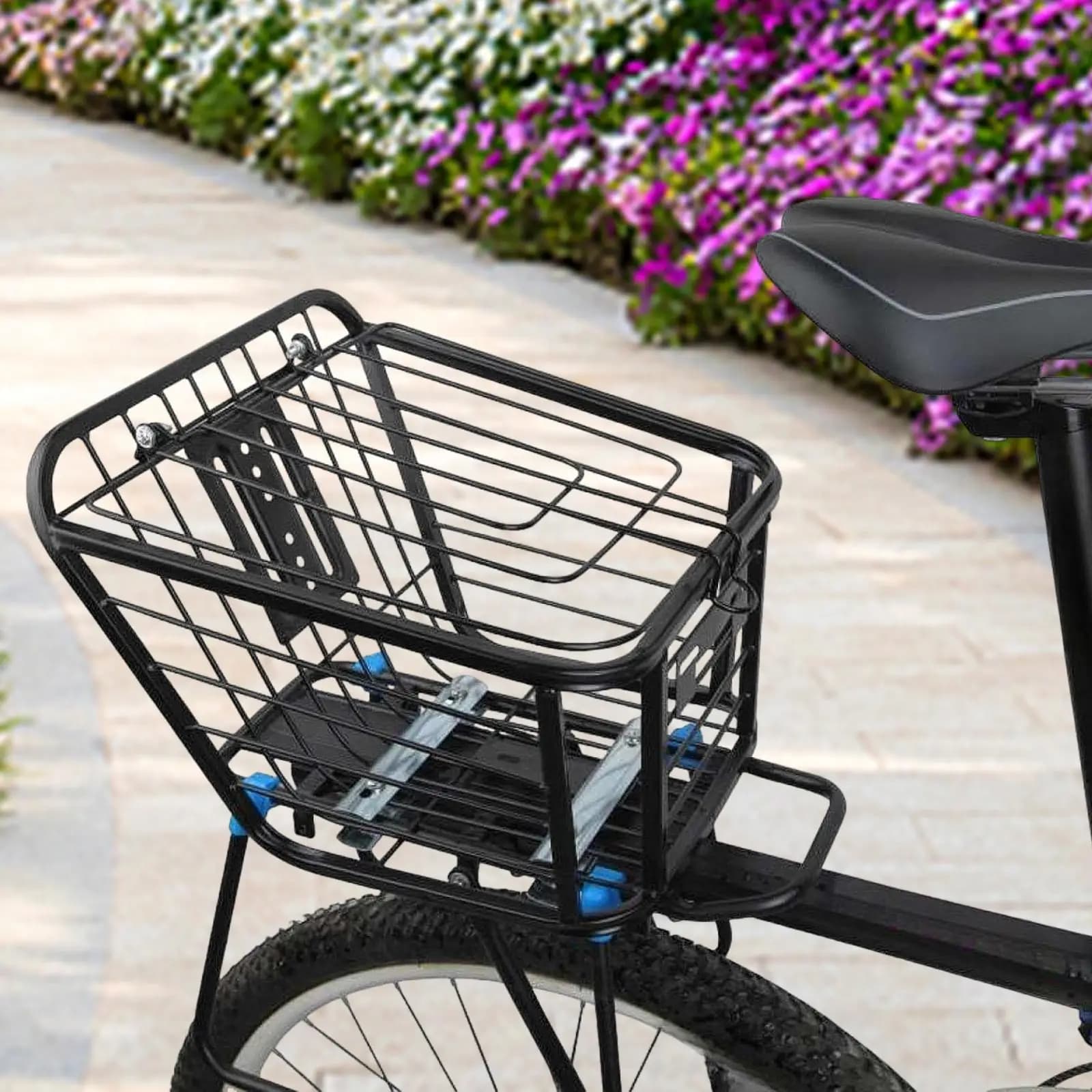 Rear Bike Basket Accessories Versatile Pet Carrier Luggage Storage Organizer for Riding Electric Bike Shopping Cycling Road Bike