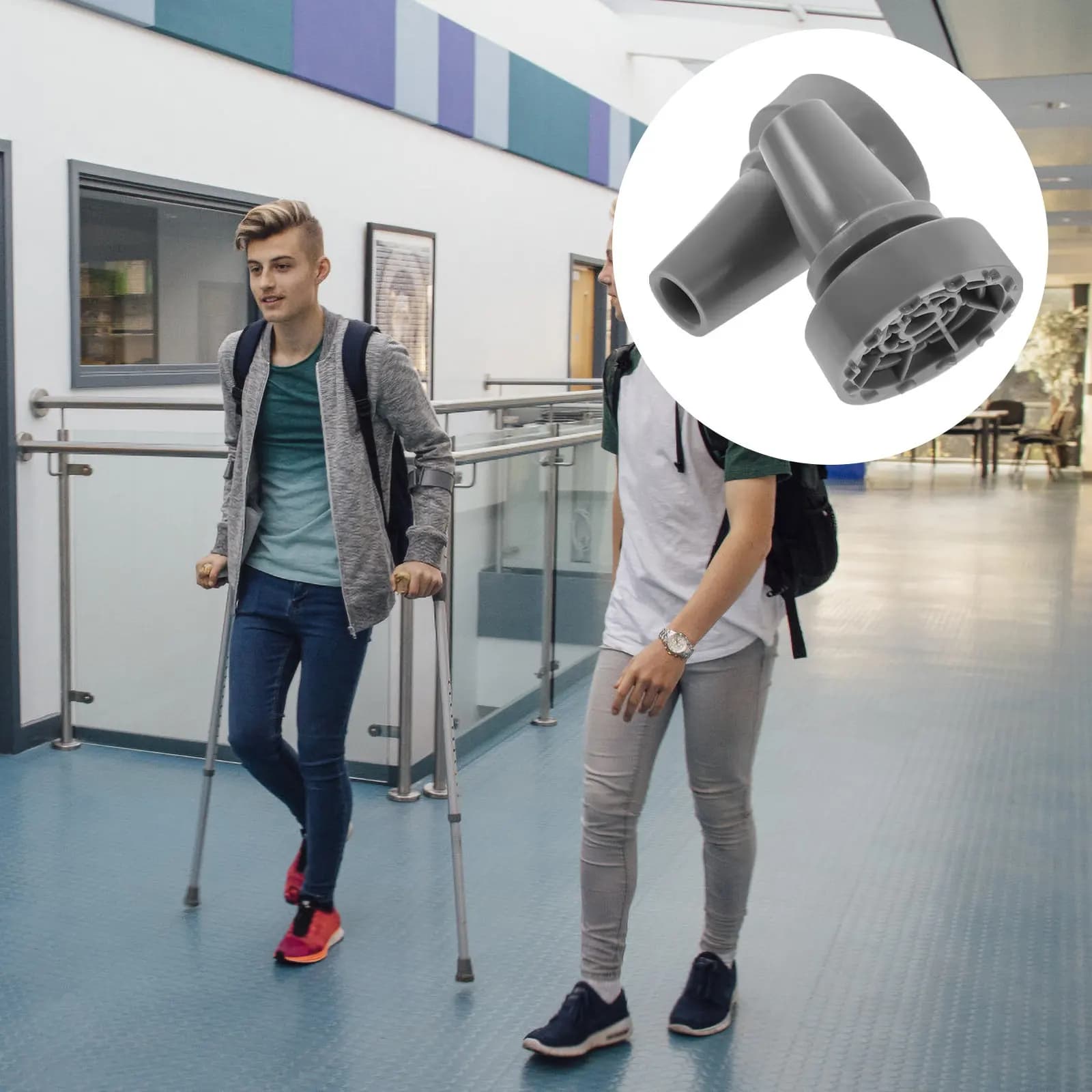 2 Pezzi Punte in Gomma Antiscivolo da 19 mm per Bastoni da Passeggio, Bastoncini da Trekking, Stampelle, Alpenstock - Protezione e Miglioramento dell'Attrito a Terra
