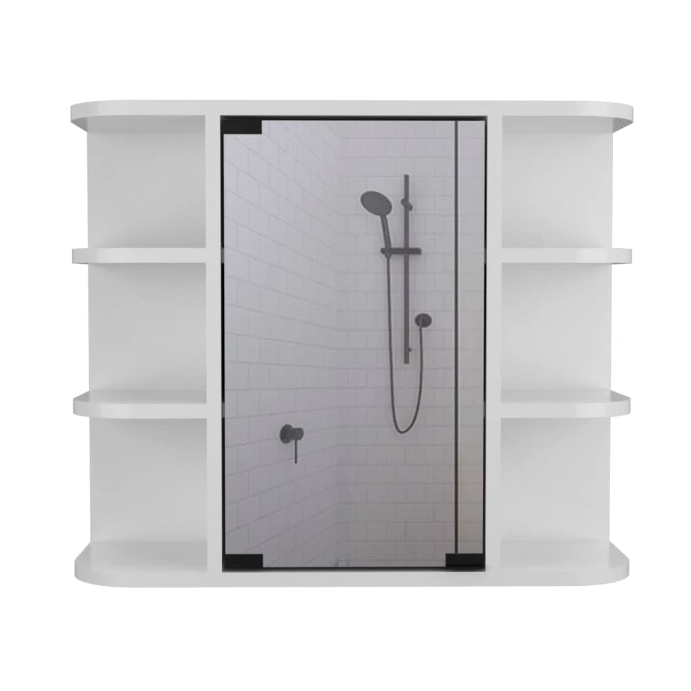 6-Story mirror cabinet white bathroom storage cabinet, bathroom mirror cabinet