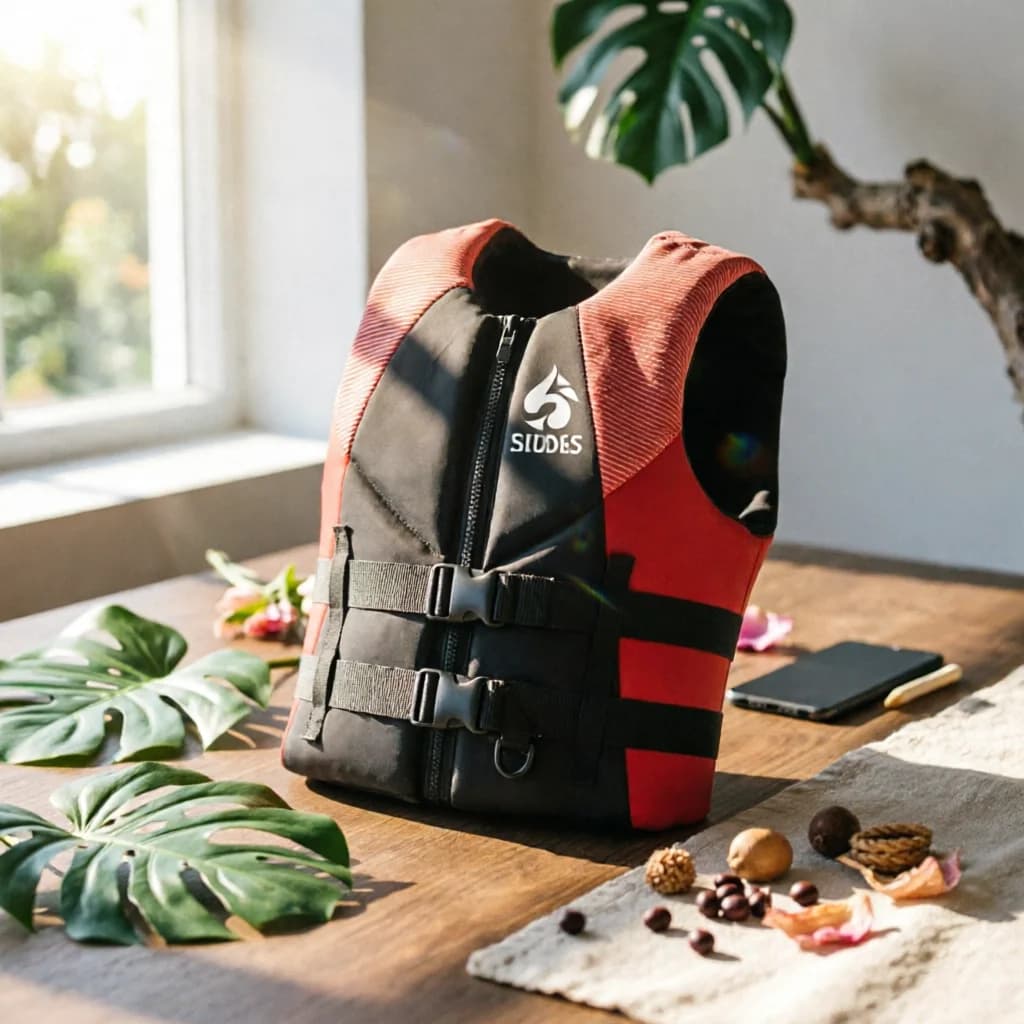 Adult Life Jacket Sleeveless Adjustable Buckle Flotation Vest Zip Front Life Vest Comfortable Water Safety Gear Contoured Fit
