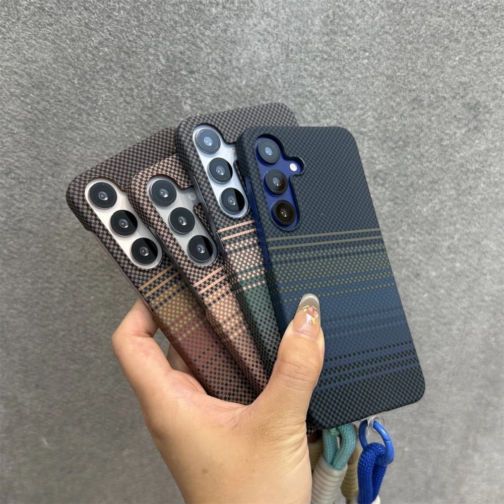 Business Sle Case with Carbon Fiber Pattern for Refilling MagSafe for Samsung S26 Ultra S25 S24 S23 Plus, Thin, Anti-Chained and With Lace