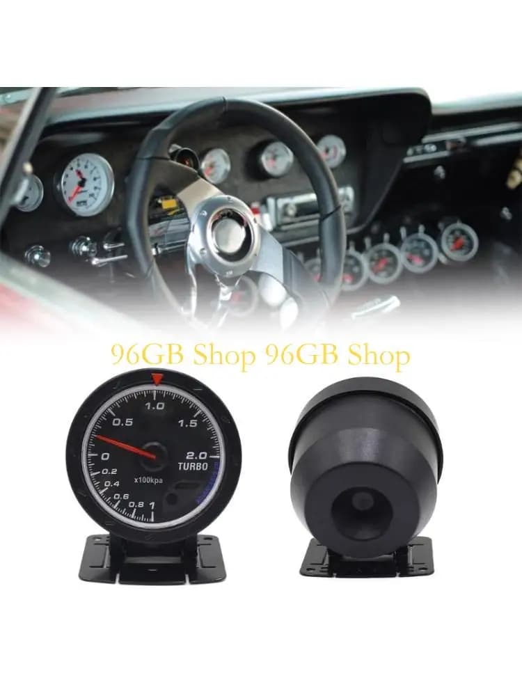 96GB Car Gauge 60mm Bar Turbos Boosts Gauge -1~2 Bar / -30~30PSI Vacuum Press Meter