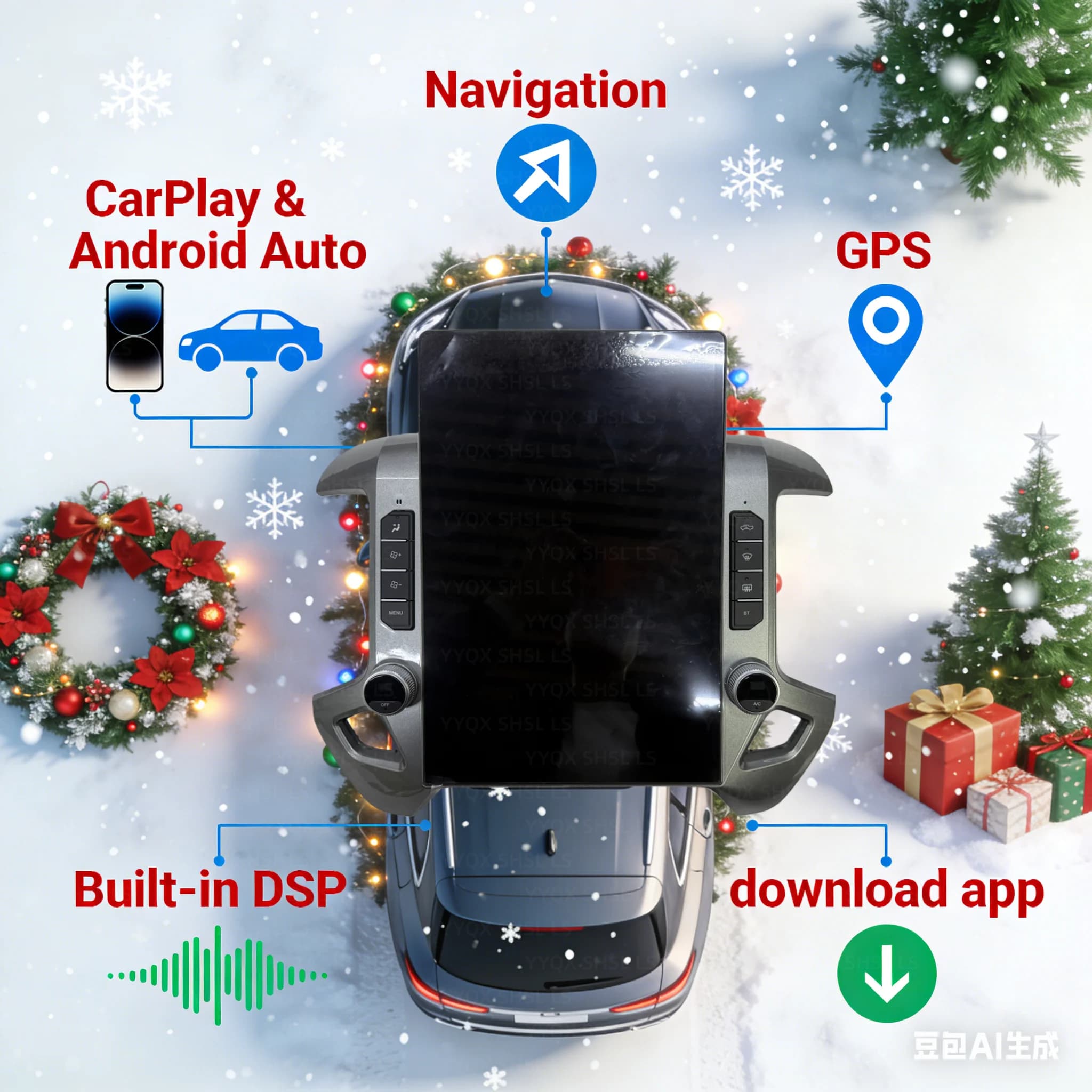 15.6'' For Chevy Silverado 1500 Chevrolet GMC Sierra 2014-2018 Car Multimedia Video Player Auto GPS Navigation Wireless Carplay