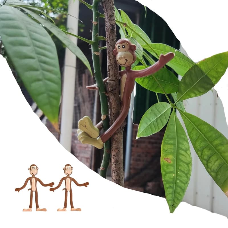 Monkey Plant Support Stake Cute Plastic Climbing Plant Holder Funny Garden Decor For Succulent Small Potted Plants