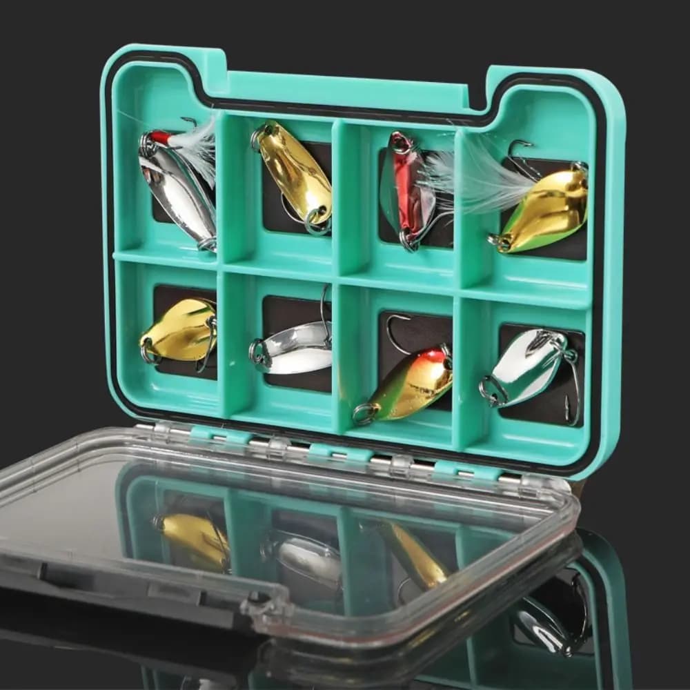 Plastic Magnetic Fishing Tackle Box 4/8/12 Compartments Portable Fishing Hook Storage Case Fishing Accessories