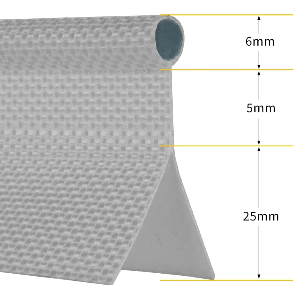 Binario per tendalino da roulotte 1m, 6mm, a doppia gola, con anima in PVC nero/grigio, Keder, per campeggio/tende/tendalini/accessori camper, all'ingrosso