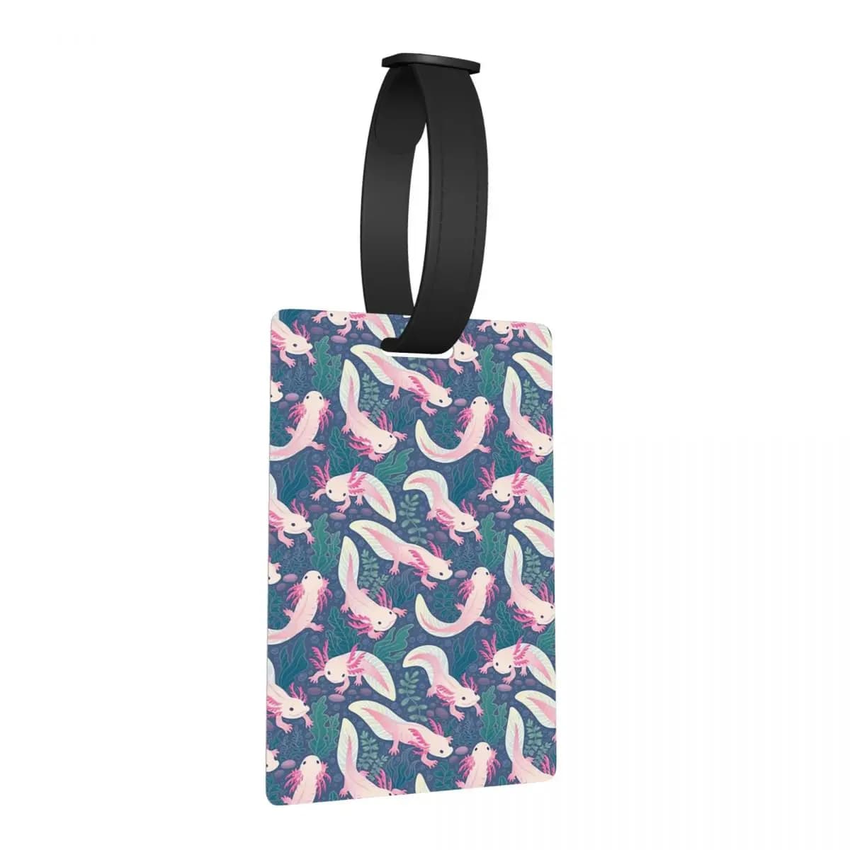 Etichette per Bagagli Axolotl, Accessori per Valigie, Targhette per Bagagli da Viaggio, Porta Etichette con Nome e Indirizzo