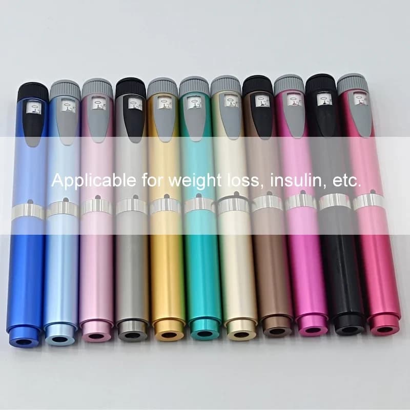 Penna per iniezione riutilizzabile in metallo V2 0-60IU con custodia per penna Penna per iniettore a cartuccia regolabile da 3 ml