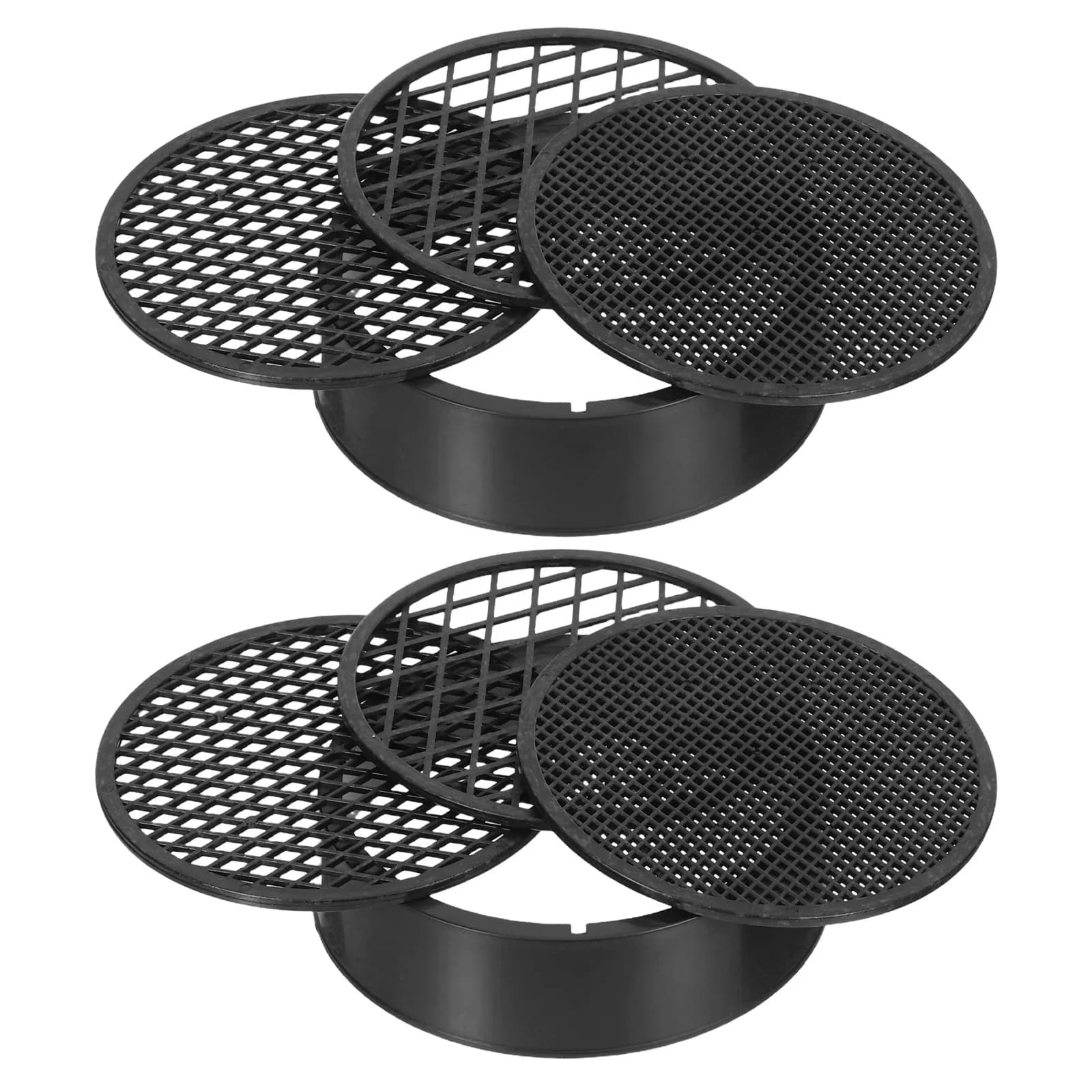 Set di 2 Setacci per Terreno da Giardino in Plastica con 3 Schermi a Maglia Grossa, Media e Fine per Balcone, Mini Giardino e Giardinaggio