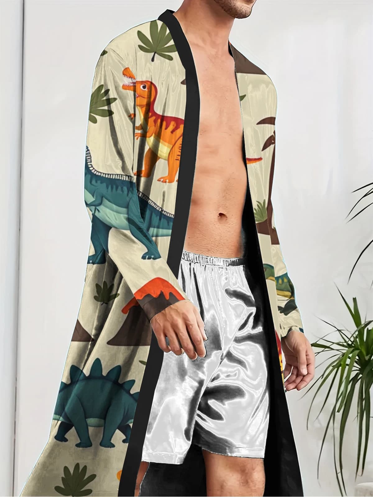 1pcs Men's Robes 2026 Spring/Summer Sleepwear Breathable Funny pajamas Shower robe 3D Printed Bathrobe men Robes Graphic
